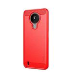 For Nokia 1.4 MOFI Gentleness Series Brushed Texture Carbon Fiber Soft TPU Case(Red)