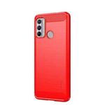 For Motorola G60 / G40 Fusion MOFI Gentleness Series Brushed Texture Carbon Fiber Soft TPU Case(Red)