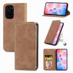 For Xiaomi Redmi K40 / K40 Pro /K40 Pro+ Retro Skin Feel Business Magnetic Horizontal Flip Leather Case With Holder & Card Slots & Wallet & Photo Frame(Brown)