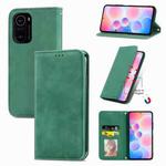 For Xiaomi Redmi K40 / K40 Pro /K40 Pro+ Retro Skin Feel Business Magnetic Horizontal Flip Leather Case With Holder & Card Slots & Wallet & Photo Frame(Green)