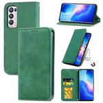 For OPPO Reno5 Pro+ 5G Retro Skin Feel Business Magnetic Horizontal Flip Leather Case With Holder & Card Slots & Wallet & Photo Frame(Green)