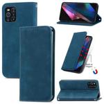 For OPPO Find X3 Pro Retro Skin Feel Business Magnetic Horizontal Flip Leather Case With Holder & Card Slots & Wallet & Photo Frame(Blue)