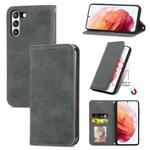 For Samsung Galaxy S21 FE Retro Skin Feel Business Magnetic Horizontal Flip Leather Case With Holder & Card Slots & Wallet & Photo Frame(Grey)