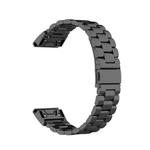 For Garmin Fenix5/Forerunner935/Garmin Approach S60 3-Beads Stainless Steel Metal Quick Release Watch Band(black)