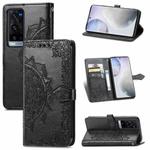 Halfway Mandala Embossing Pattern Horizontal Flip Leather Case with Holder & Card Slots & Wallet & Lanyard For vivo X60 Pro+(Black)