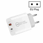 Dual Fast Charging 20W PD3.0+QC 3.0 Interface Travel Charger for iPhone, Huawei, Samsung, Xiaomi EU Plug