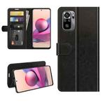 For Xiaomi Redmi Note 10S R64 Texture Single Horizontal Flip Protective Case with Holder & Card Slots & Wallet& Photo Frame(Black)
