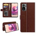 For Xiaomi Redmi Note 10S R64 Texture Single Horizontal Flip Protective Case with Holder & Card Slots & Wallet& Photo Frame(Brown)