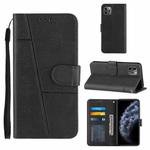 For iPhone 11 Pro Max Stitching Calf Texture Buckle Horizontal Flip Leather Case with Holder & Card Slots & Wallet & Lanyard (Black)