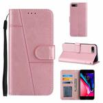 Stitching Calf Texture Buckle Horizontal Flip Leather Case with Holder & Card Slots & Wallet & Lanyard For iPhone 6 / 7 / 8 / SE 2020(Pink)