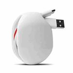 Small Headphone Earphone Wire Winder Data Cable Storage Box(White)