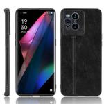 For OPPO Find X3 / Find X3 Pro Shockproof Sewing Cow Pattern Skin PC + PU + TPU Case(Black)