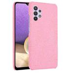 For Samsung Galaxy A32 4G European version Shockproof Crocodile Texture PC + PU Case(Pink)