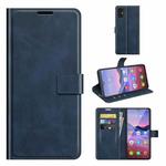 For ZTE V2020 Smart Retro Calf Pattern Buckle Horizontal Flip Leather Case with Holder & Card Slots & Wallet(Blue)