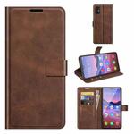 For ZTE V2020 Smart Retro Calf Pattern Buckle Horizontal Flip Leather Case with Holder & Card Slots & Wallet(Dark Brown)