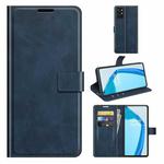 For OnePlus 9R Retro Calf Pattern Buckle Horizontal Flip Leather Case with Holder & Card Slots & Wallet(Blue)