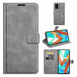 For OPPO  Realme V13 5G/Realme 8 5G  Retro Calf Pattern Buckle Horizontal Flip Leather Case with Holder & Card Slots & Wallet(Gray)