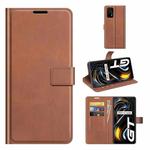 For OPPO Realme GT 5G/Realme Q3 Pro 5G Retro Calf Pattern Buckle Horizontal Flip Leather Case with Holder & Card Slots & Wallet(Light Brown)