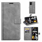 For OPPO Realme GT 5G/Realme Q3 Pro 5G Retro Calf Pattern Buckle Horizontal Flip Leather Case with Holder & Card Slots & Wallet(Gray)