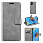 For OPPO F19 / OPPO A74 4G Retro Calf Pattern Buckle Horizontal Flip Leather Case with Holder & Card Slots & Wallet(Gray)