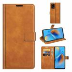 For OPPO F19 / OPPO A74 4G Retro Calf Pattern Buckle Horizontal Flip Leather Case with Holder & Card Slots & Wallet(Yellow)