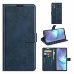 For Motorola Moto G50 Retro Calf Pattern Buckle Horizontal Flip Leather Case with Holder & Card Slots & Wallet(Blue)