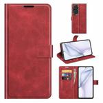 For Huawei P50 Retro Calf Pattern Buckle Horizontal Flip Leather Case with Holder & Card Slots & Wallet(Red)