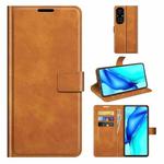For Huawei P50 Pro Retro Calf Pattern Buckle Horizontal Flip Leather Case with Holder & Card Slots & Wallet(Yellow)