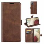 For Samsung Galaxy A22 4G Retro Calf Pattern Buckle Horizontal Flip Leather Case with Holder & Card Slots & Wallet(Dark Brown)