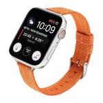 Woven Canvas Nylon Wrist Strap Watch Band For Series 7 45mm / 6 & SE & 5 & 4 44mm / 3 & 2 & 1 42mm(Orange)