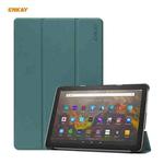 ENKAY PU Leather + Plastic Smart Case with Three-folding Holder for Amazon Fire HD 10 / 10 Plus (2021)(Green)