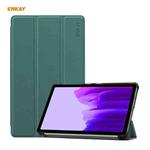 ENKAY PU Leather + Plastic Case with Three-folding Holder for Samsung Galaxy Tab A7 Lite T220 / T225(Green)