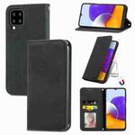 For Samsung Galaxy A22 4G (EU Version) Retro Skin Feel Business Magnetic Horizontal Flip Leather Case With Holder & Card Slots & Wallet & Photo Frame(Black)