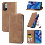 For Xiaomi Redmi Note10 5G Retro Skin Feel Business Magnetic Horizontal Flip Leather Case With Holder & Card Slots & Wallet & Photo Frame(Brown)