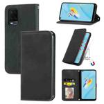 For OPPO A54 4G Retro Skin Feel Business Magnetic Horizontal Flip Leather Case With Holder & Card Slots & Wallet & Photo Frame(Black)