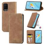 For OPPO A54 4G Retro Skin Feel Business Magnetic Horizontal Flip Leather Case With Holder & Card Slots & Wallet & Photo Frame(Brown)