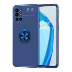 For OnePlus 9R Metal Ring Holder 360 Degree Rotating TPU Case(Blue+Blue)