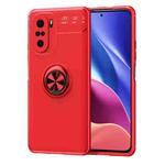 For Redmi K40 Pro+ Metal Ring Holder 360 Degree Rotating TPU Case(Red+Red)
