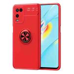 For OPPO A54 4G Metal Ring Holder 360 Degree Rotating TPU Case(Red+Red)