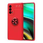 For OPPO Realme X7 Pro Ultra Metal Ring Holder 360 Degree Rotating TPU Case(Red+Red)