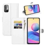 For Xiaomi Redmi Note 10 5G Litchi Texture Horizontal Flip Protective Case with Holder & Card Slots & Wallet(White)