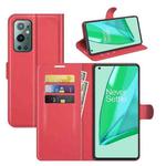For OnePlus 9 Pro Litchi Texture Horizontal Flip Protective Case with Holder & Card Slots & Wallet(Red)