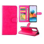 For Xiaomi Redmi Note10 Pro / Note10 Pro Max Crazy Horse Texture Leather Horizontal Flip Protective Case with Holder & Card Slots & Wallet & Photo Frame(Rose Red)