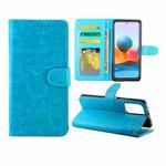 For Xiaomi Redmi Note10 Pro / Note10 Pro Max Crazy Horse Texture Leather Horizontal Flip Protective Case with Holder & Card Slots & Wallet & Photo Frame(Baby Blue)