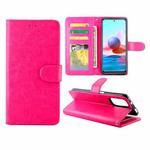 For Xiaomi Redmi Note10 4G / Note 10S Crazy Horse Texture Leather Horizontal Flip Protective Case with Holder & Card Slots & Wallet & Photo Frame(Rose Red)