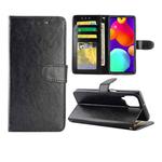 For Samsung Galaxy F62/M62 Crazy Horse Texture Leather Horizontal Flip Protective Case with Holder & Card Slots & Wallet & Photo Frame(Black)