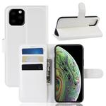For iPhone 11 Pro Litchi Skin PU Leather Wallet Stand Mobile Casing (White)