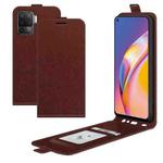 For OPPO A94 4G / F19 Pro / Reno5 Lite R64 Texture Single Vertical Flip Leather Protective Case with Card Slots & Photo Frame(Brown)