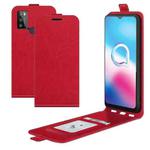 For Alcatel 1S 2021/3L 2021 R64 Texture Single Vertical Flip Leather Protective Case with Card Slots & Photo Frame(Red)