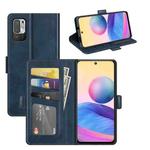 For Xiaomi Redmi Note 10 5G Dual-side Magnetic Buckle Horizontal Flip Leather Case with Holder & Card Slots & Wallet(Dark Blue)